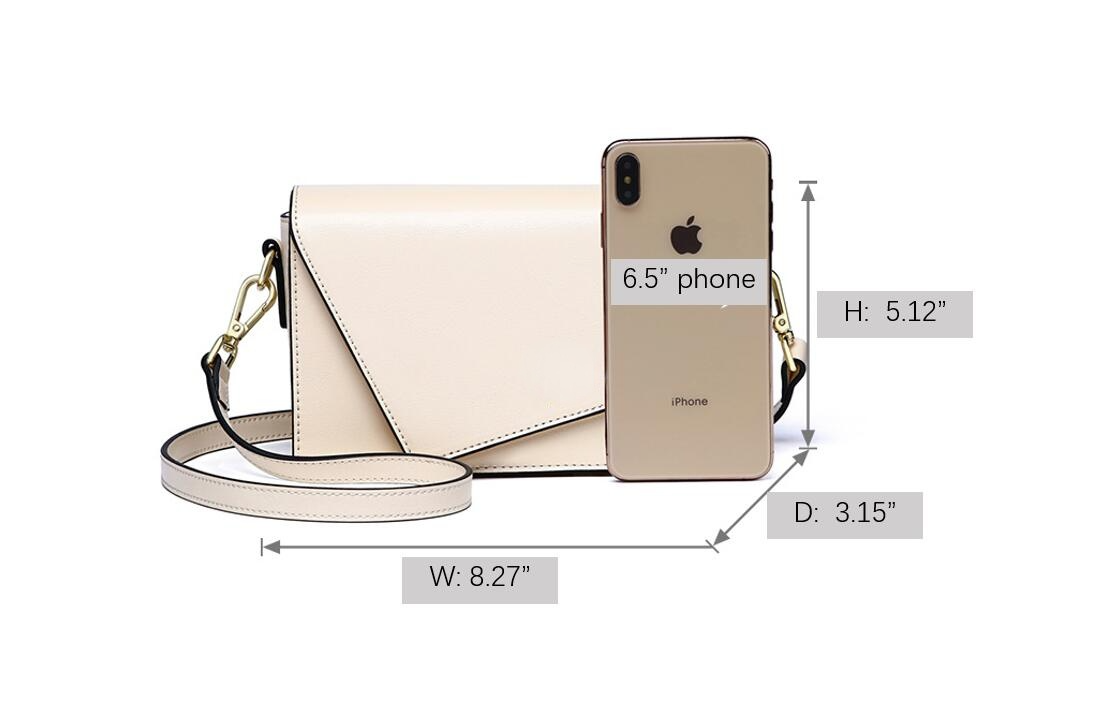 Geometric Leather Crossbody Messenger Bag