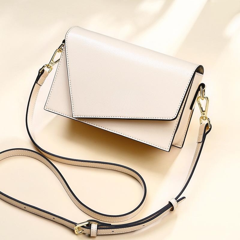 Geometric Leather Crossbody Messenger Bag