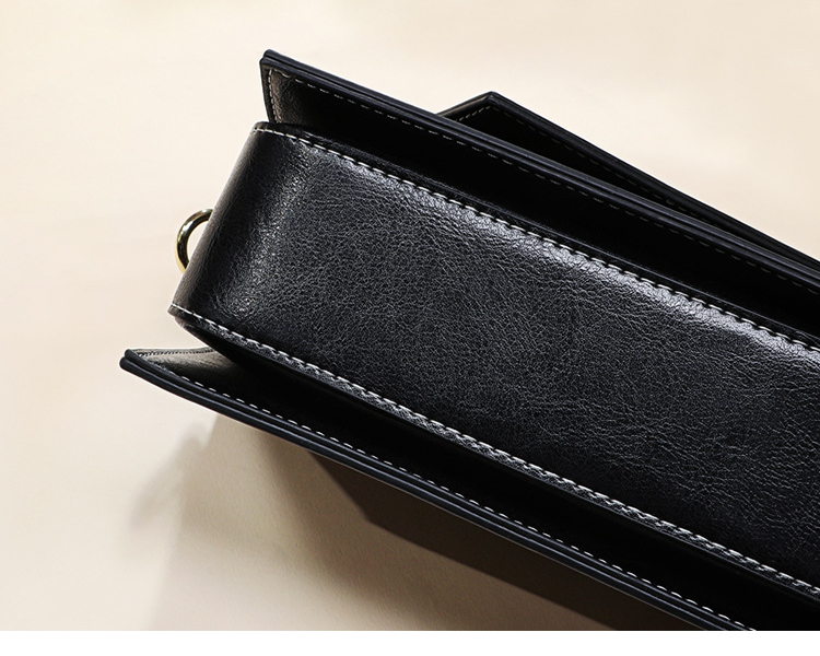 Geometric Leather Crossbody Messenger Bag