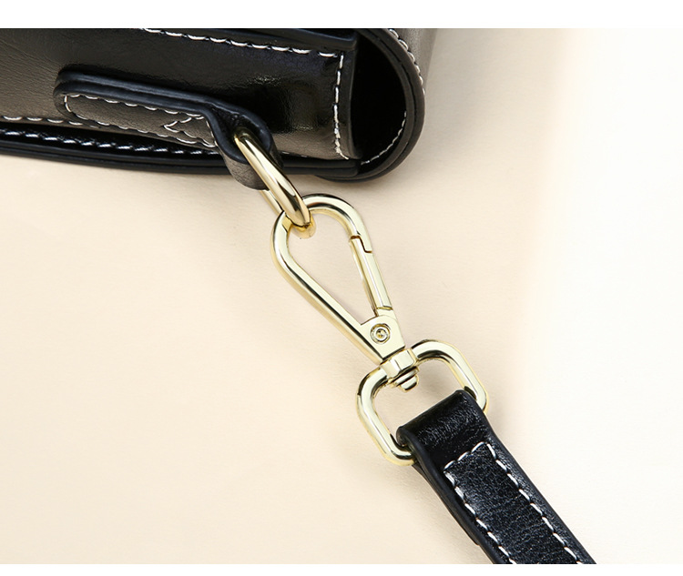 Geometric Leather Crossbody Messenger Bag