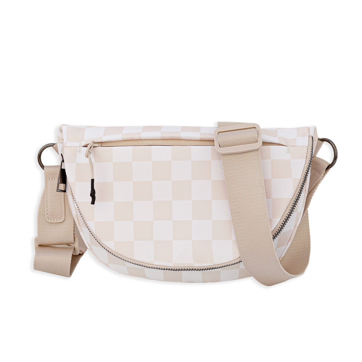 Olivia Checkered Nylon Foldover Crossbody Bag