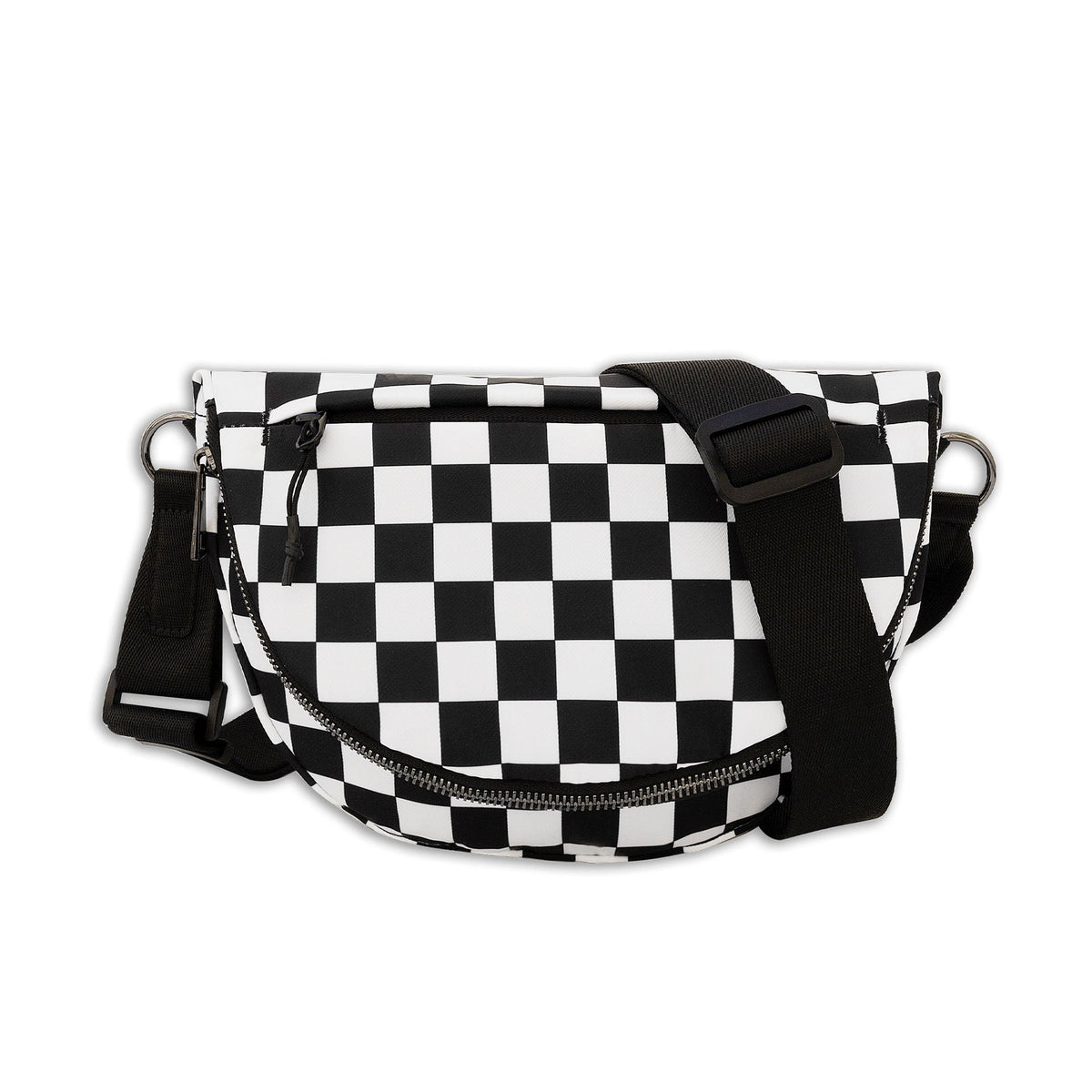 Olivia Checkered Nylon Foldover Crossbody Bag