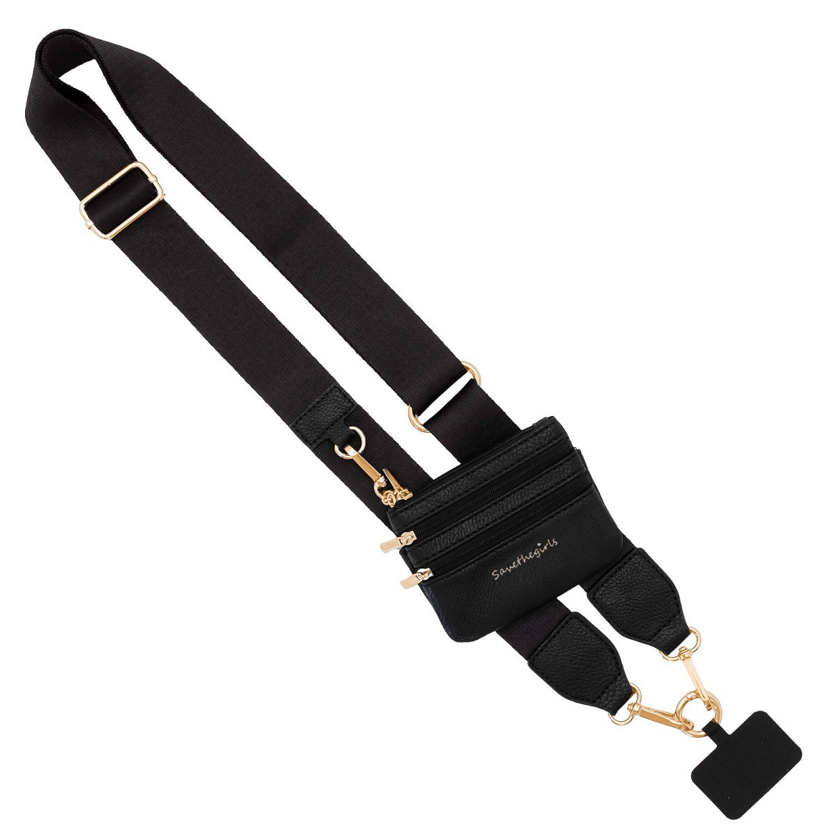 Clip & Go Crossbody Phone Strap with Zippered Pouch – Neutral Colors