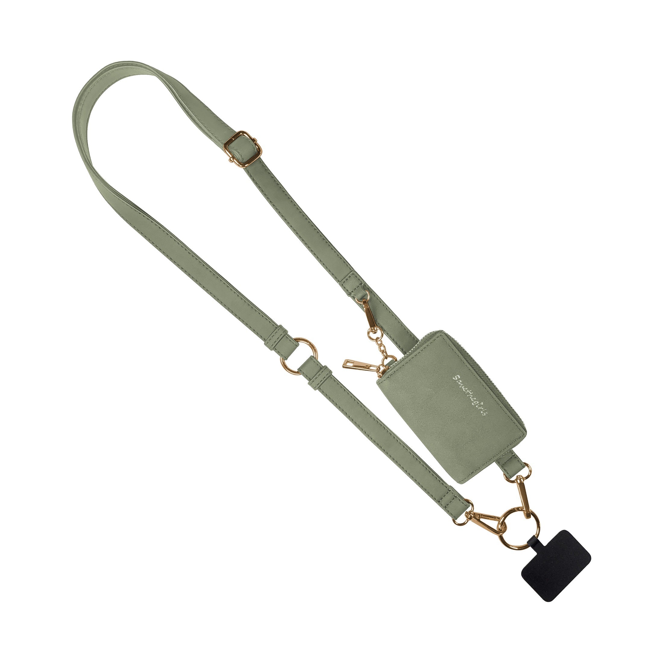 Vegan Leather Crossbody Phone Strap with RFID Pouch