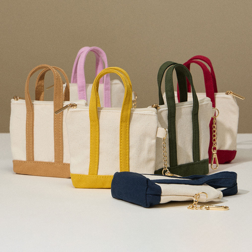 Mini Canvas Zip Pouch Bag Charm