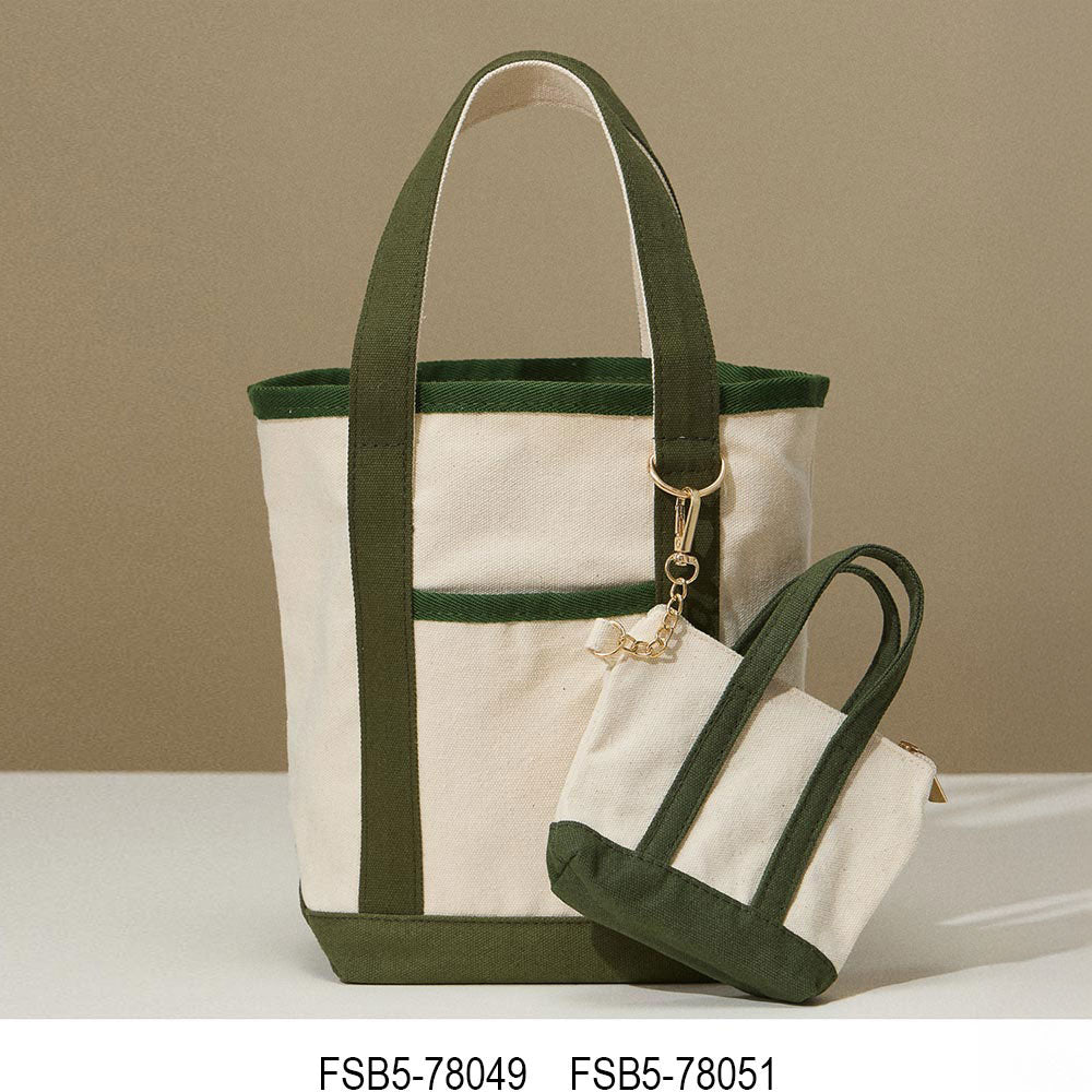 Mini Canvas Zip Pouch Bag Charm