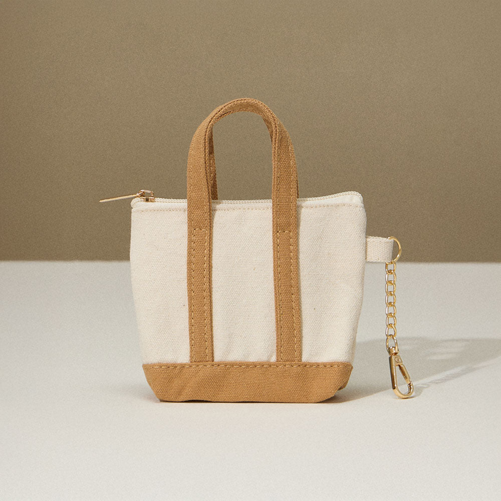 Mini Canvas Zip Pouch Bag Charm