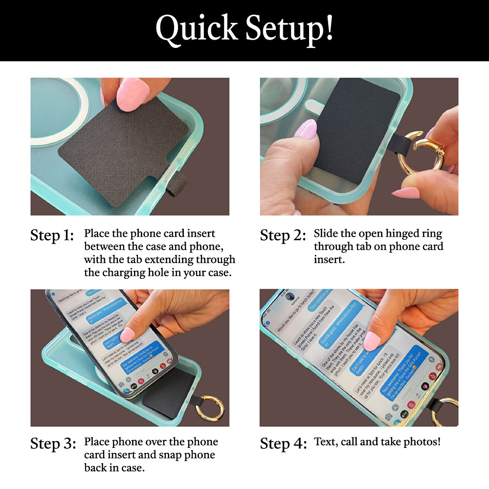 Clip & Go Crossbody Phone Strap with Zippered Pouch – Neutral Colors