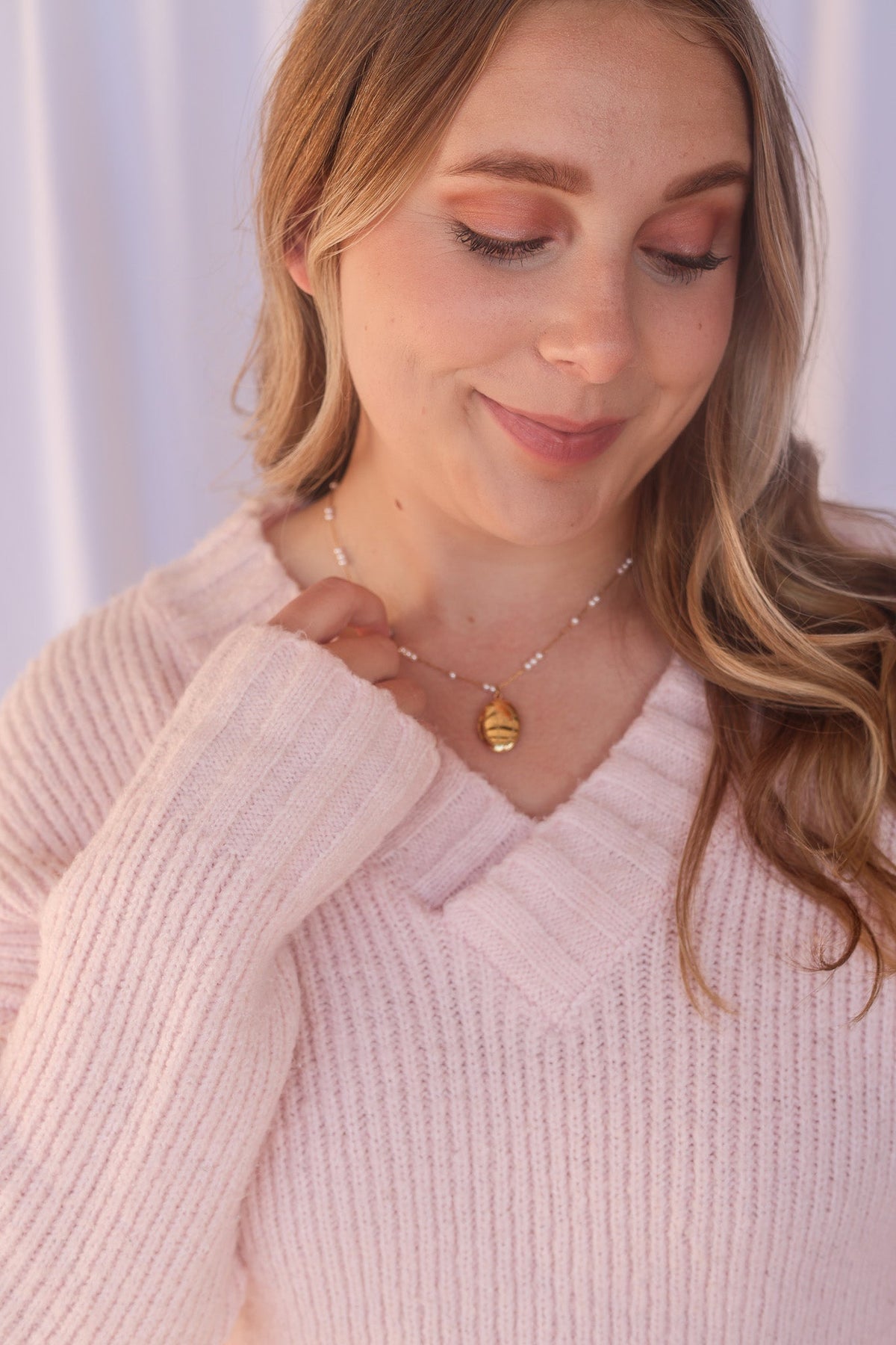 Juliet Pearl Locket Necklace