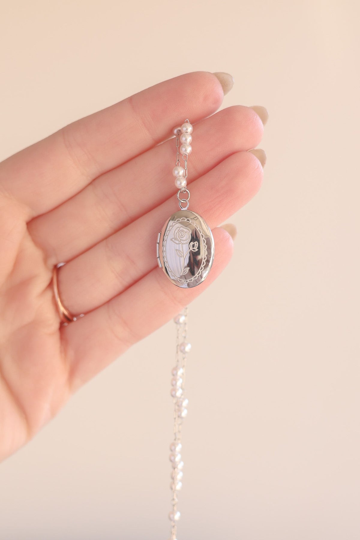 Juliet Pearl Locket Necklace