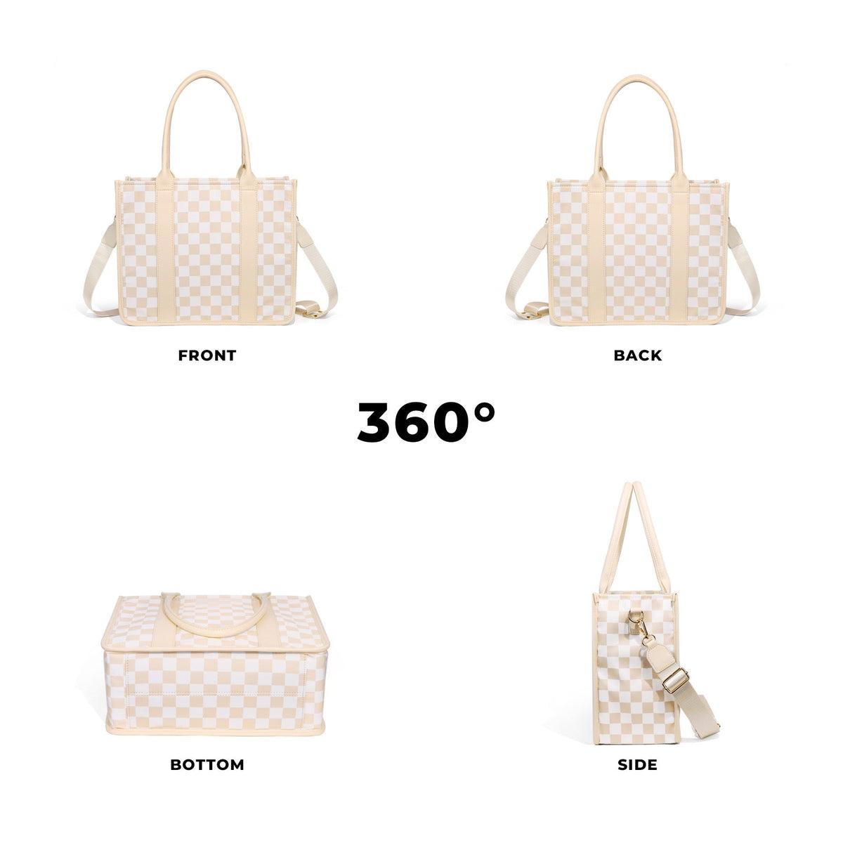 Dallas Checkered Nylon Tote Bag