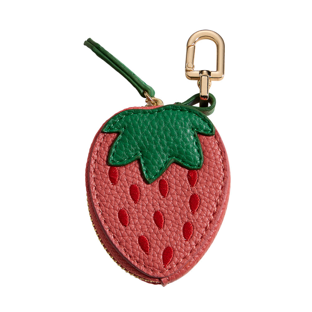 Strawberry Leather Coin Purse Bag Charm