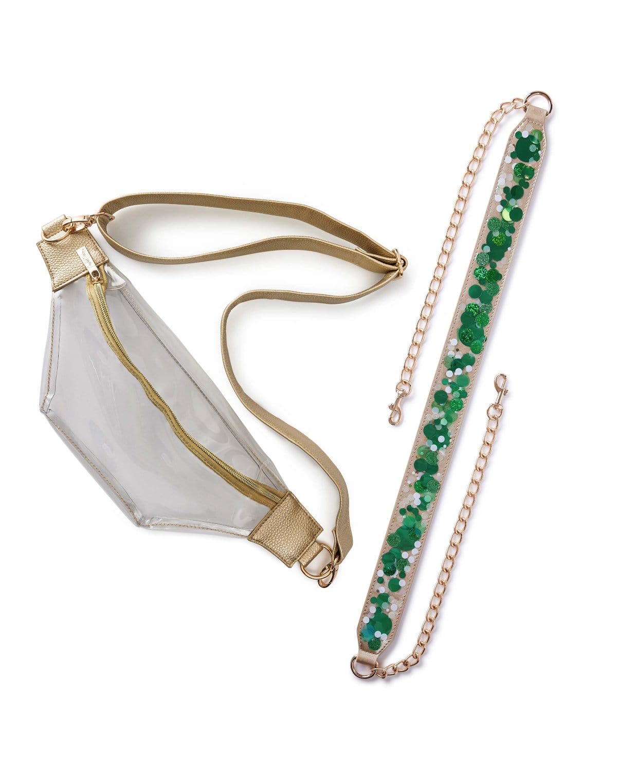Clear Stadium Belt Bag & Confetti Strap Bundle