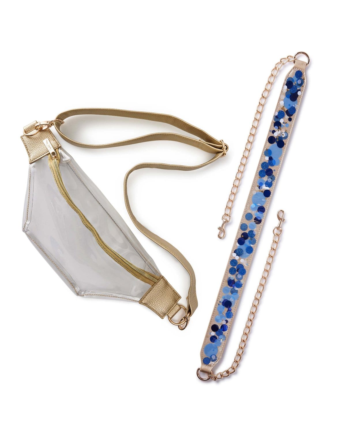 Clear Stadium Belt Bag & Confetti Strap Bundle