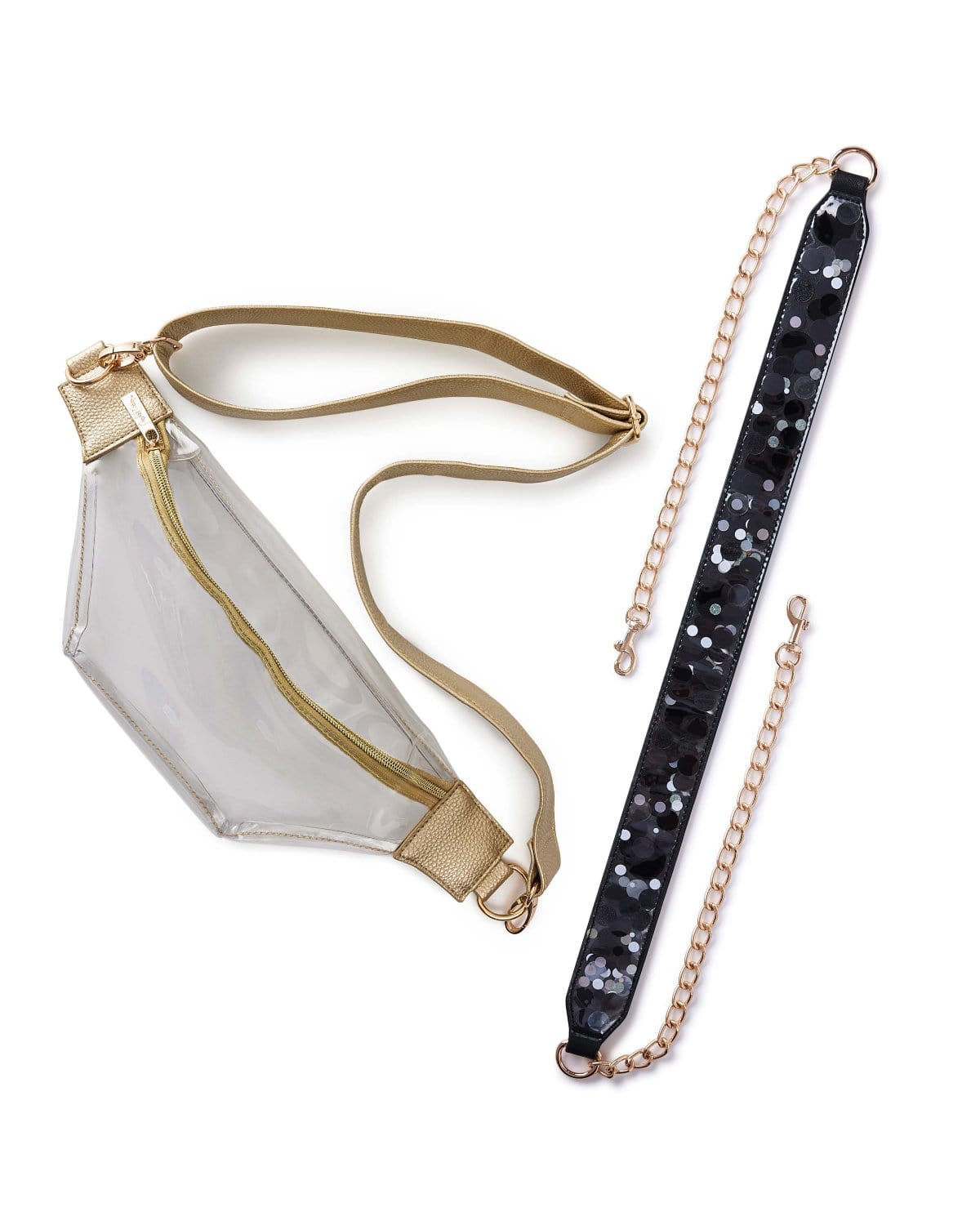 Clear Stadium Belt Bag & Confetti Strap Bundle