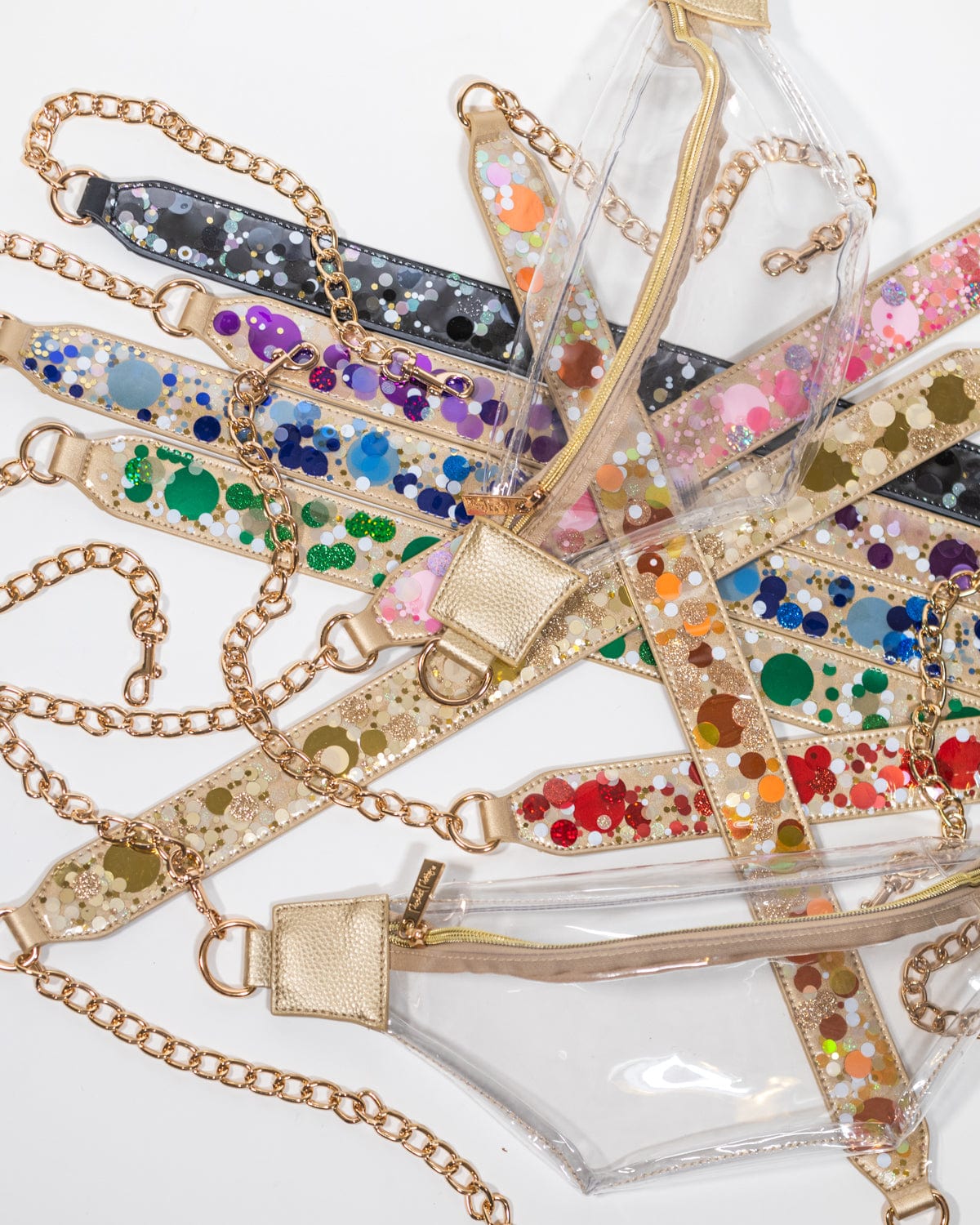 Clear Stadium Belt Bag & Confetti Strap Bundle