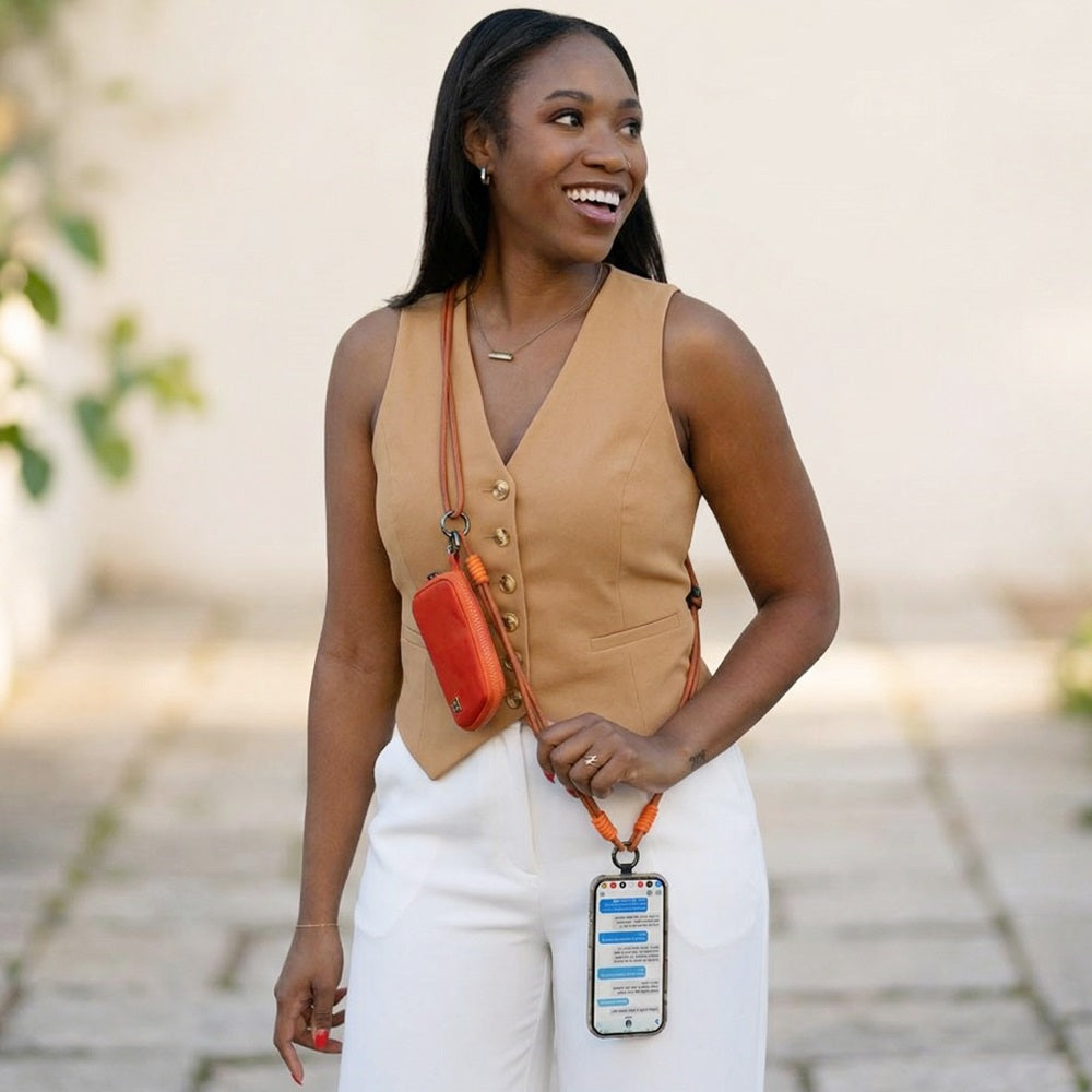 Twin Rope Crossbody Phone Strap with RFID Pouch & Wristlet