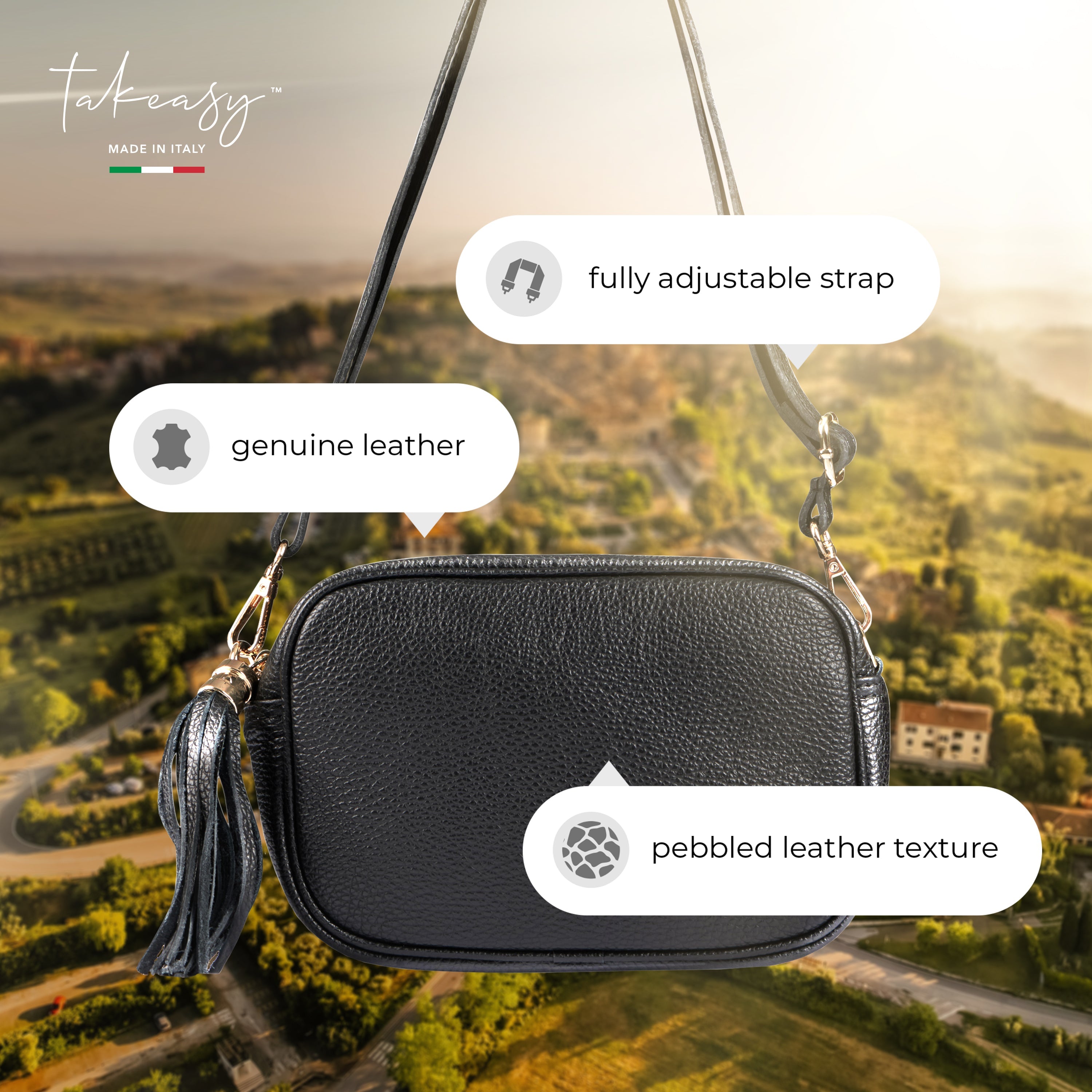 Parma Italian Leather Crossbody Bag