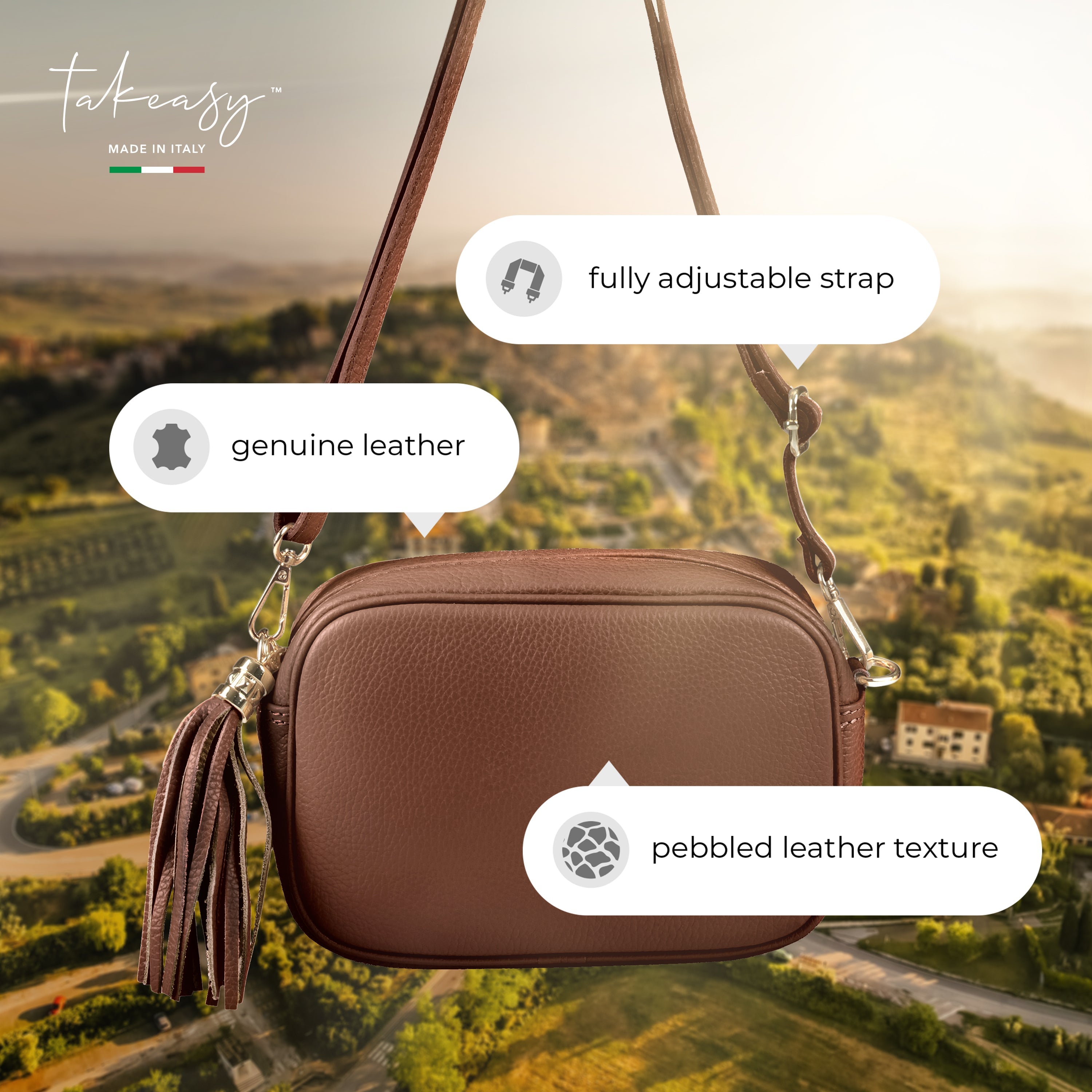 Parma Italian Leather Crossbody Bag