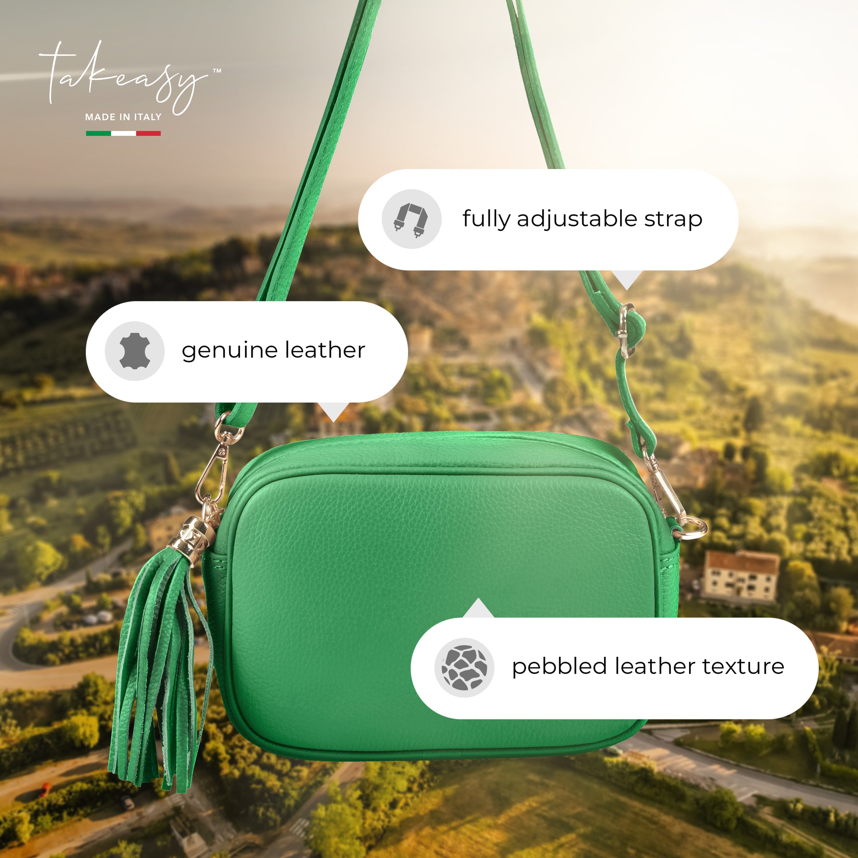 Parma Italian Leather Crossbody Bag