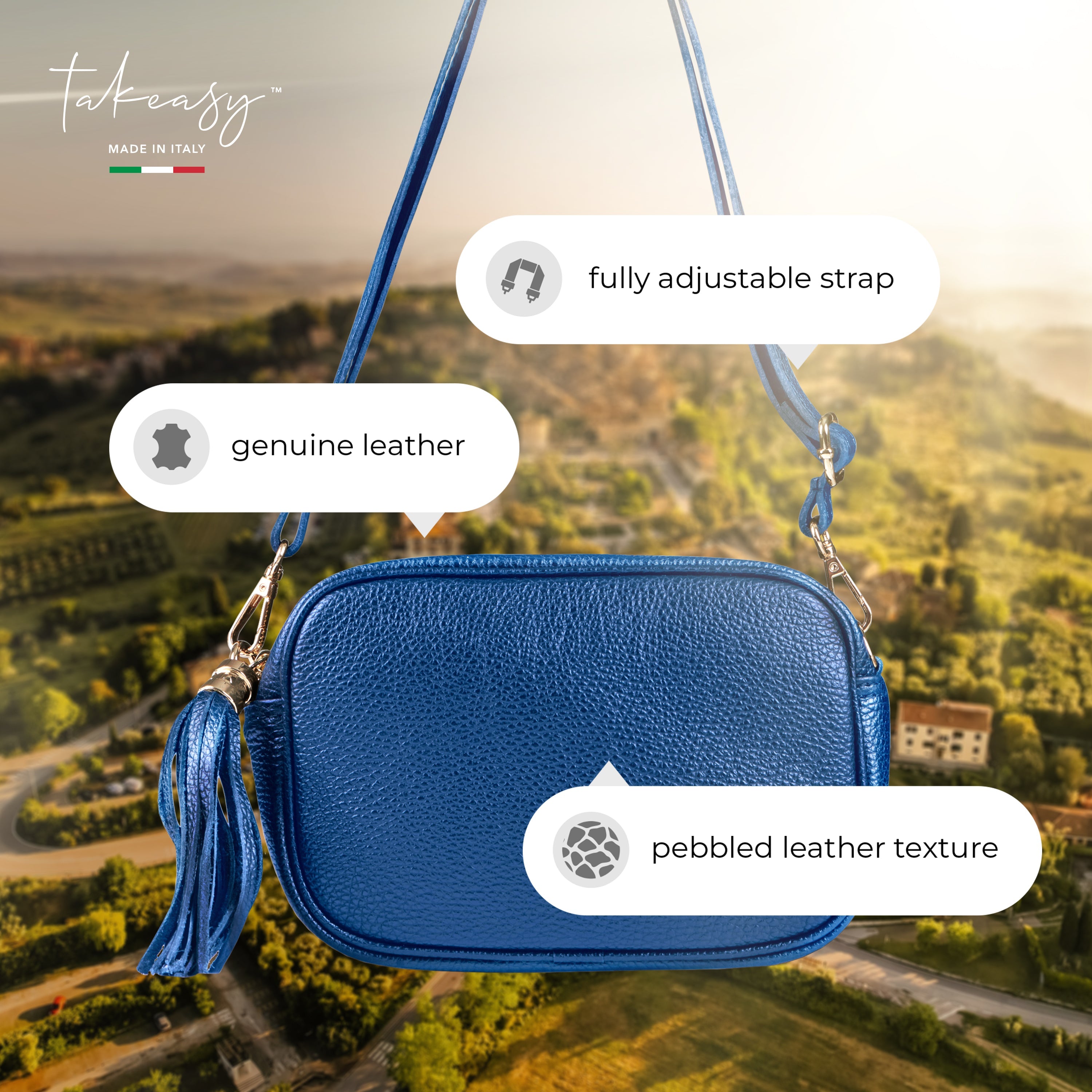 Parma Italian Leather Crossbody Bag