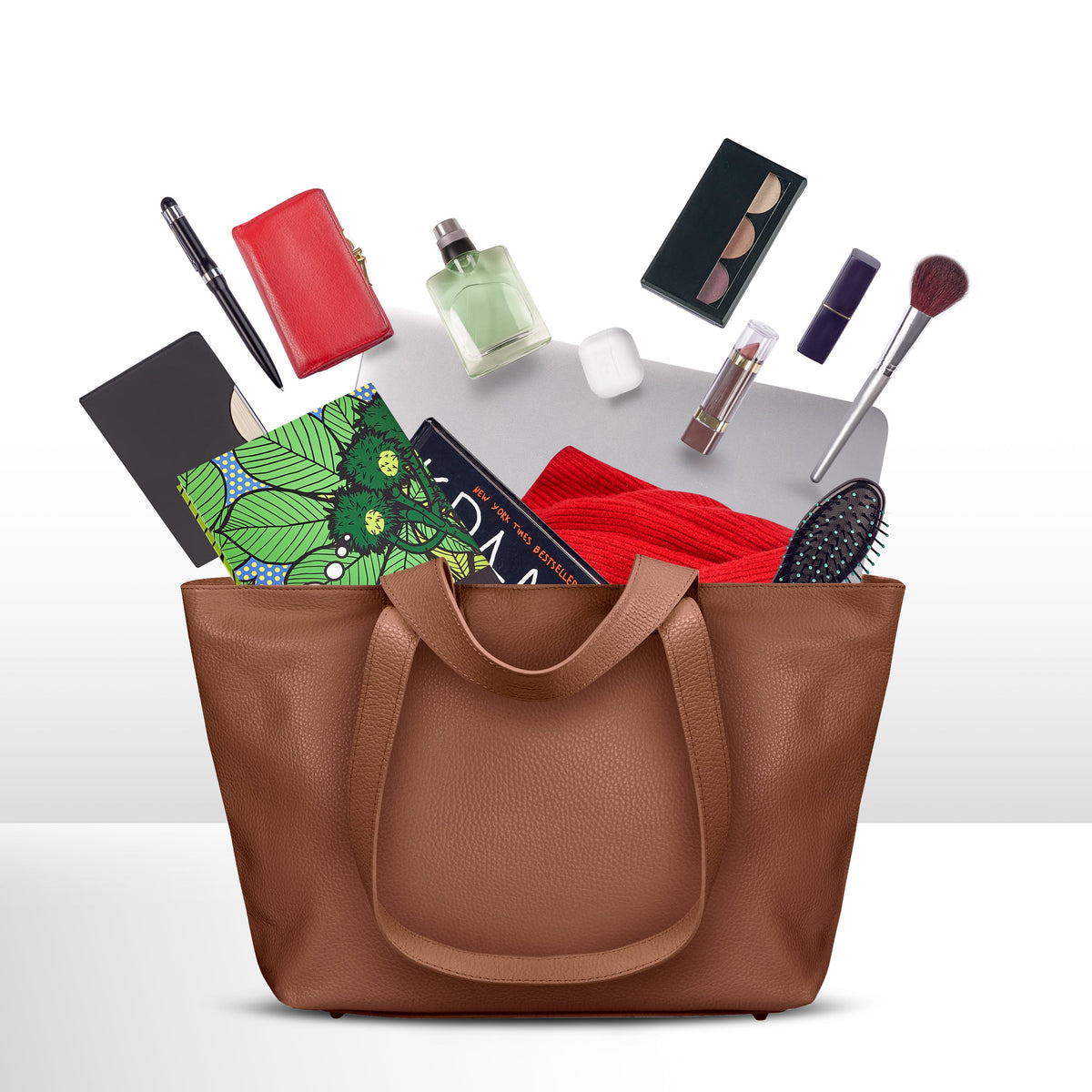Torino Italian Leather Tote with Zip Top