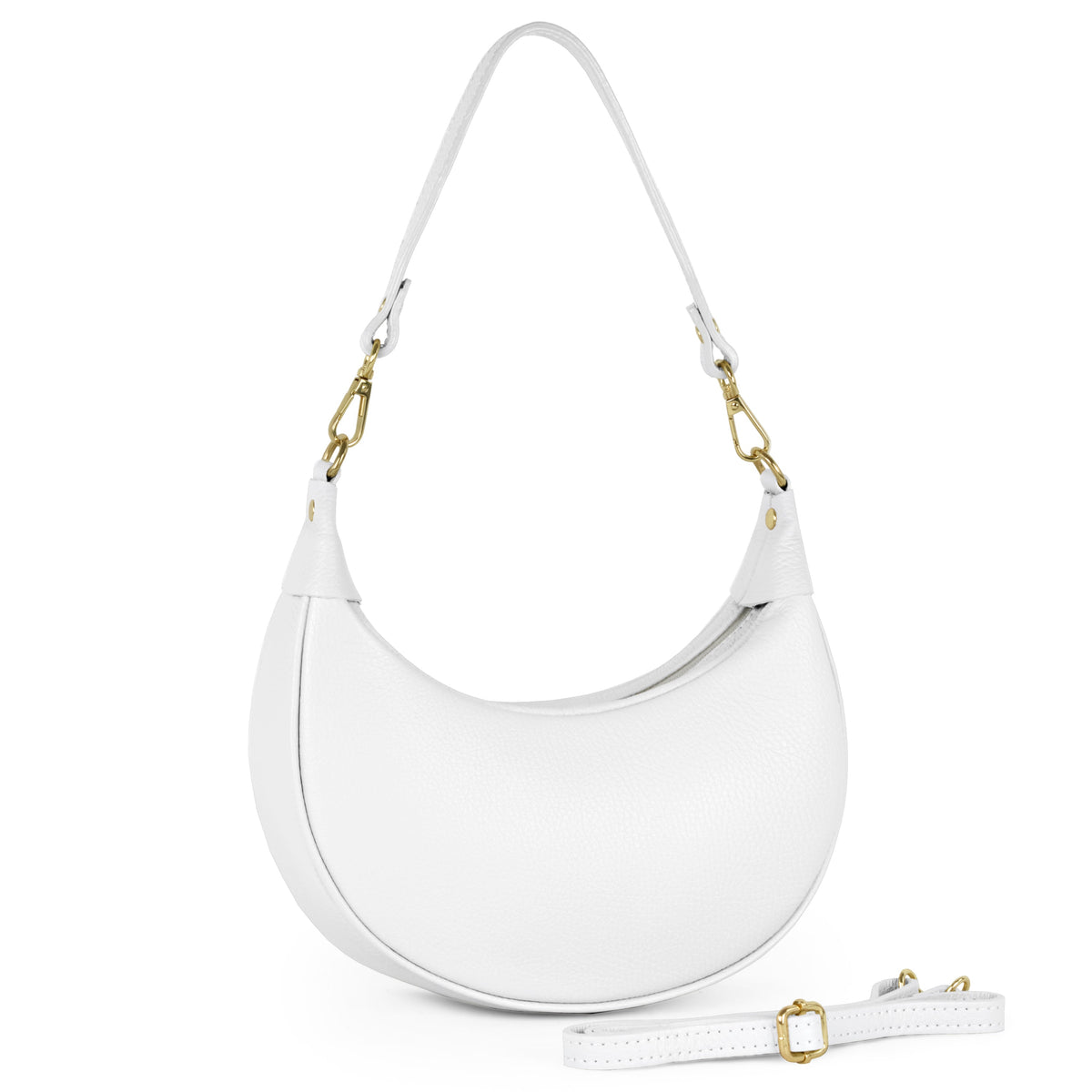 Verona Italian Leather Crescent Shoulder Bag