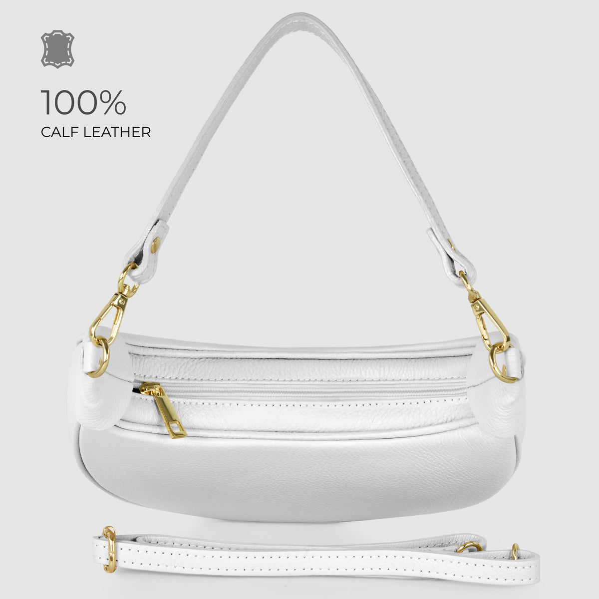 Verona Italian Leather Crescent Shoulder Bag