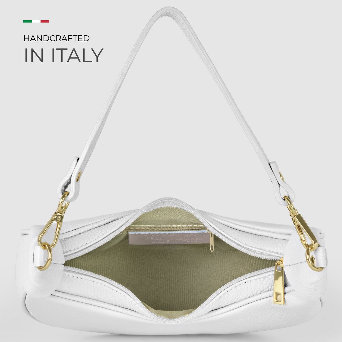 Verona Italian Leather Crescent Shoulder Bag