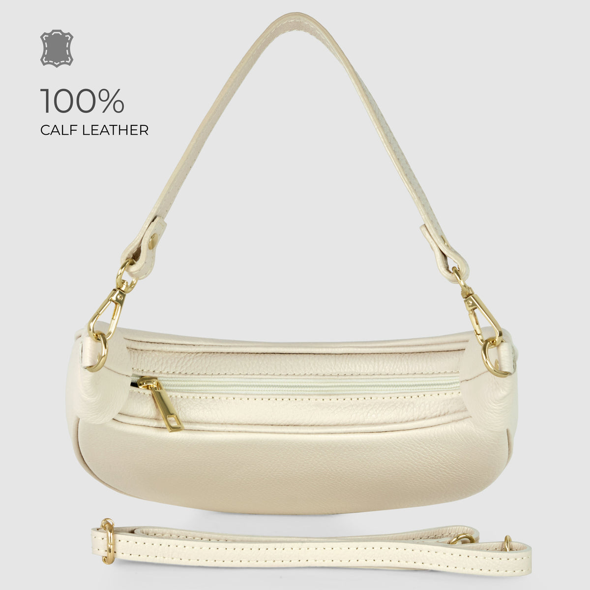 Verona Italian Leather Crescent Shoulder Bag