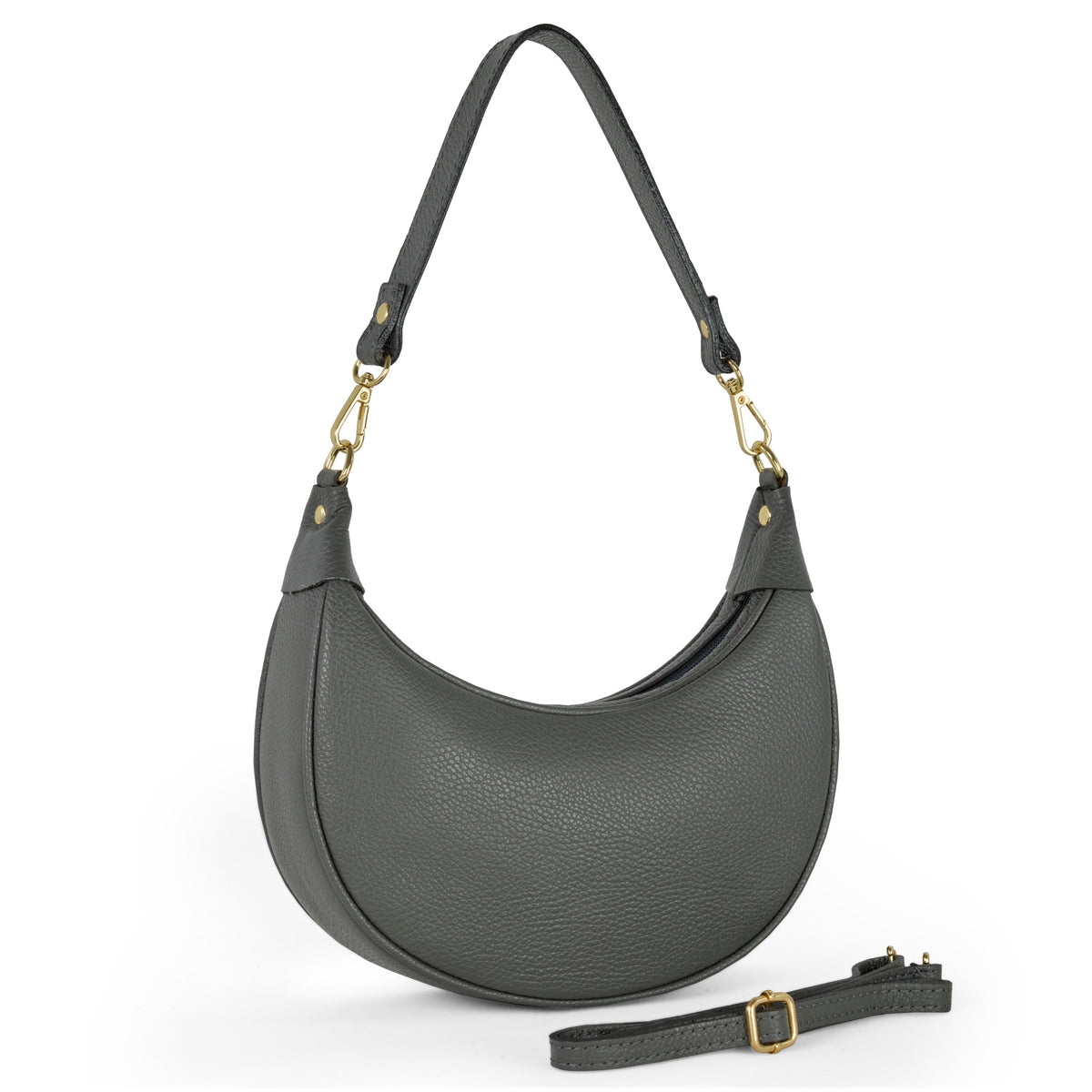 Verona Italian Leather Crescent Shoulder Bag