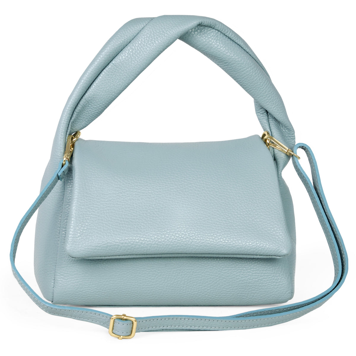 Perugia Italian Leather Bag with Twisted Handle
