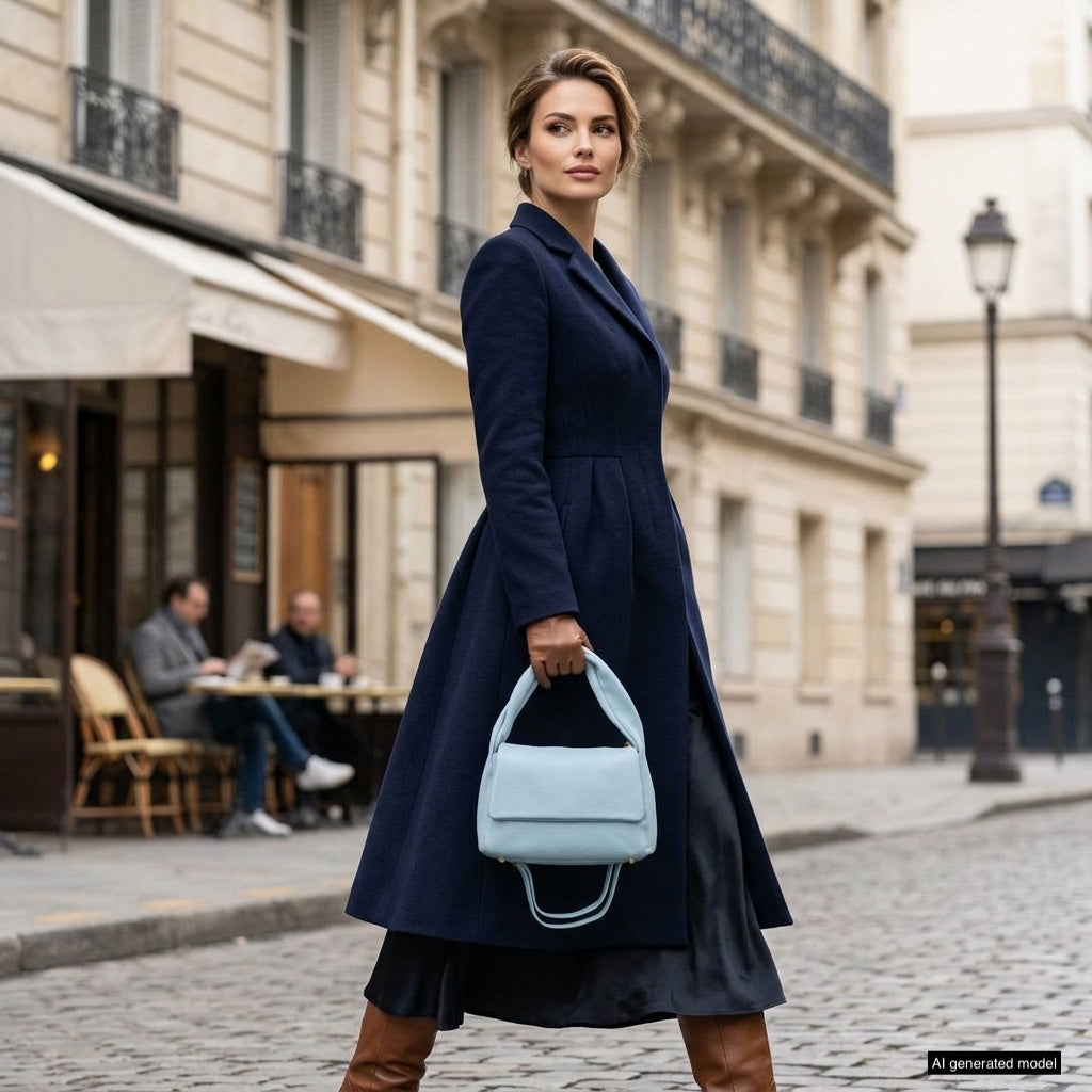 Perugia Italian Leather Bag with Twisted Handle