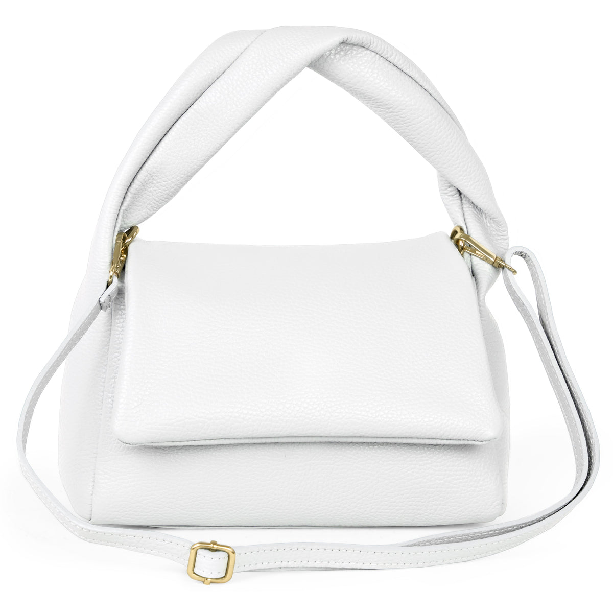 Perugia Italian Leather Bag with Twisted Handle