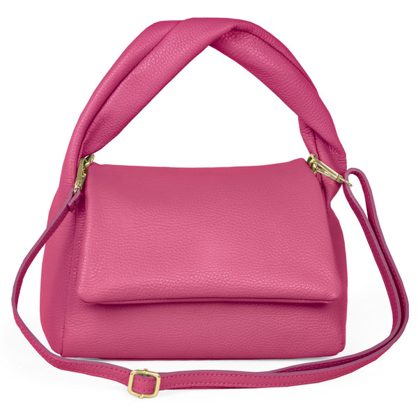 Perugia Italian Leather Bag with Twisted Handle