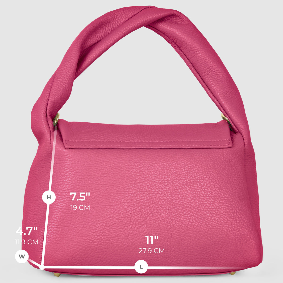 Perugia Italian Leather Bag with Twisted Handle
