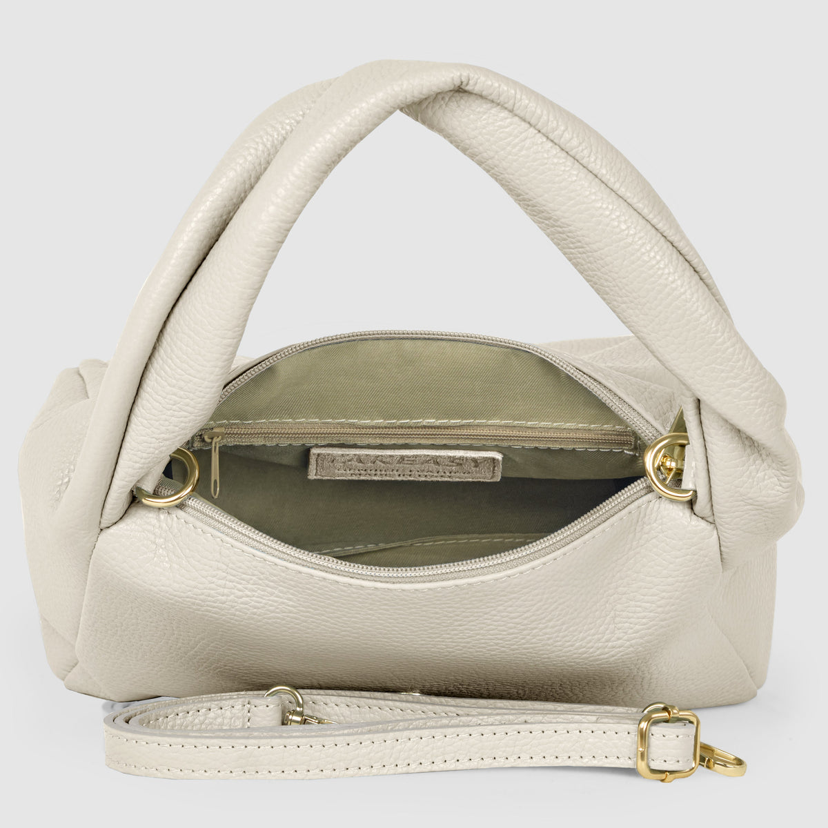 Perugia Italian Leather Bag with Twisted Handle