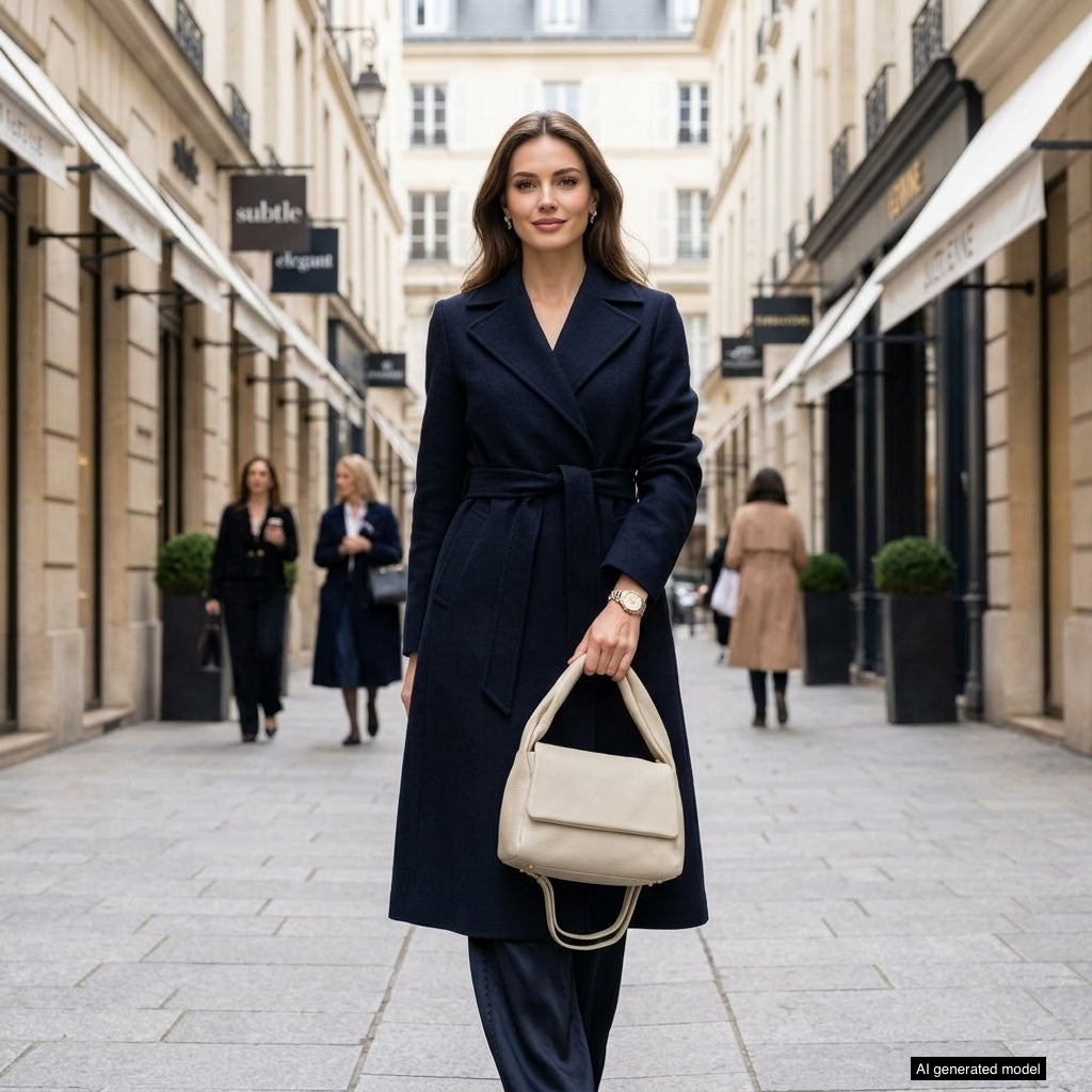 Perugia Italian Leather Bag with Twisted Handle