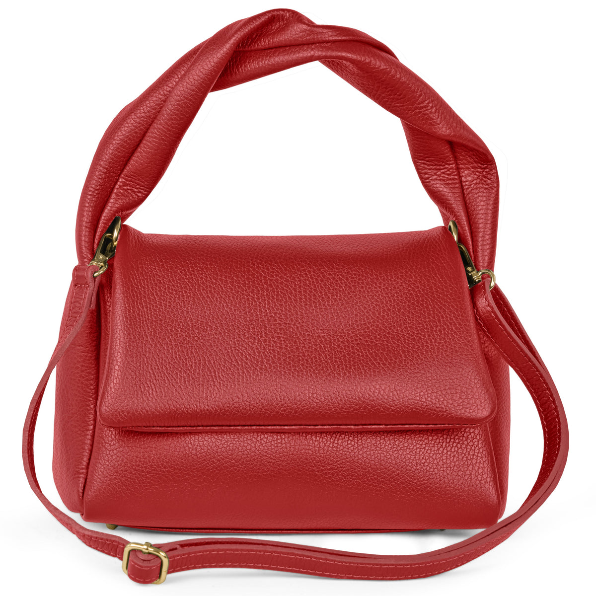 Perugia Italian Leather Bag with Twisted Handle