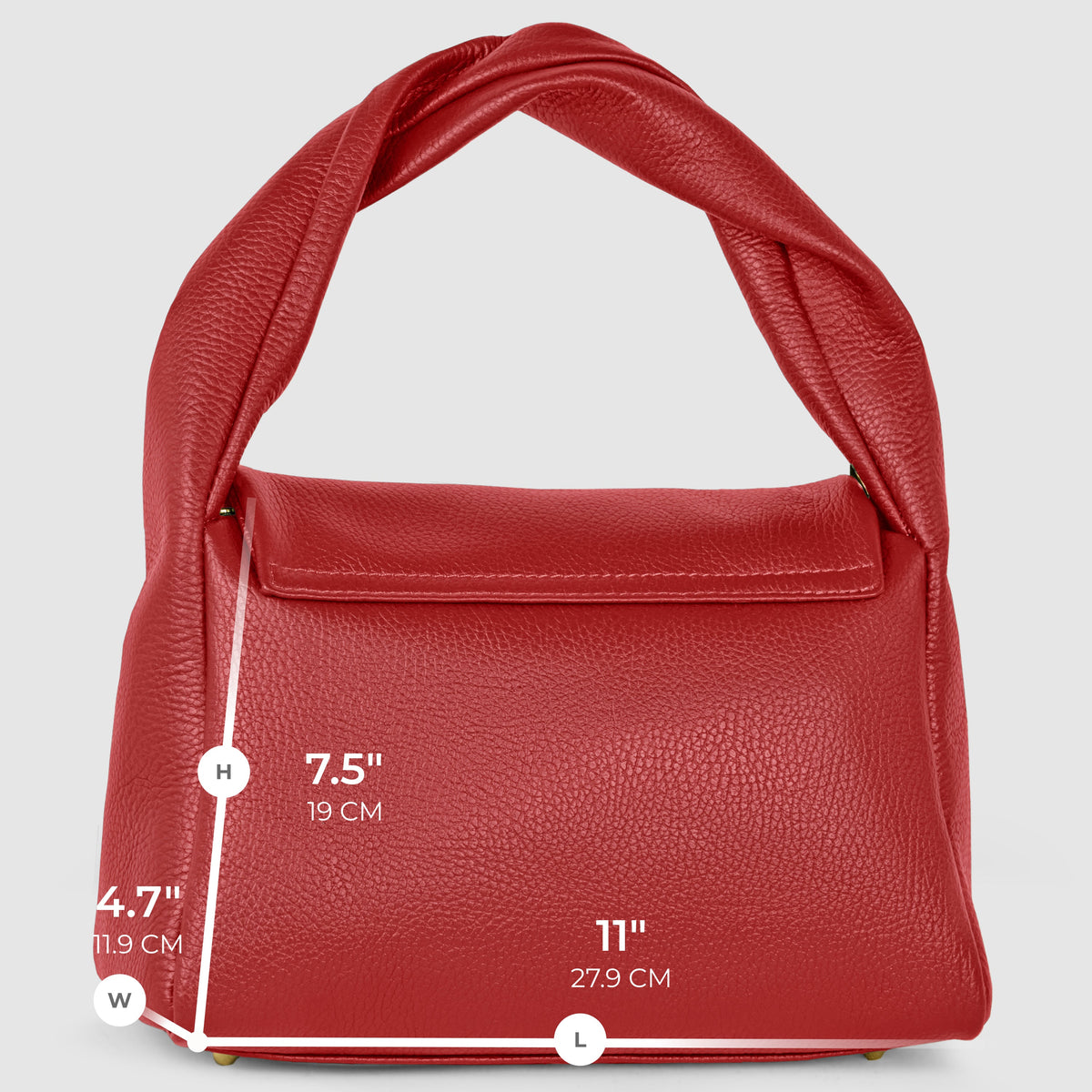 Perugia Italian Leather Bag with Twisted Handle