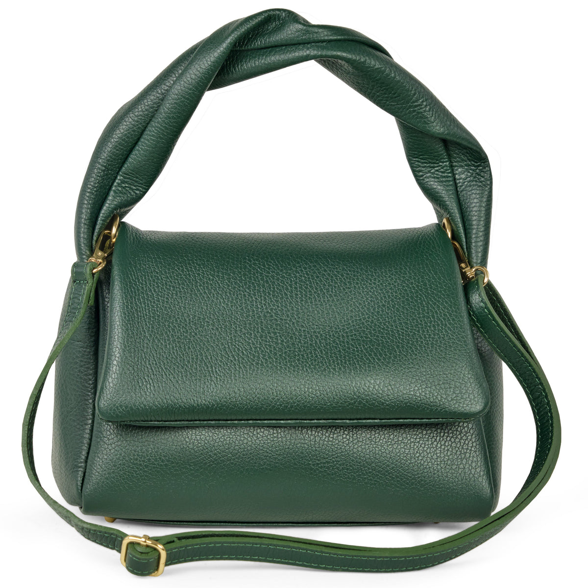 Perugia Italian Leather Bag with Twisted Handle