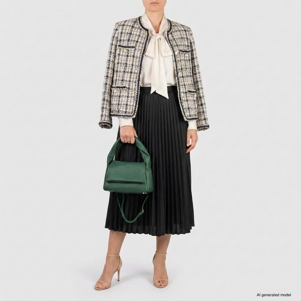 Perugia Italian Leather Bag with Twisted Handle