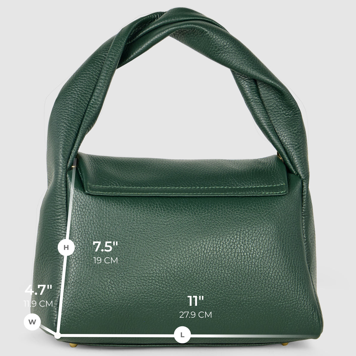 Perugia Italian Leather Bag with Twisted Handle