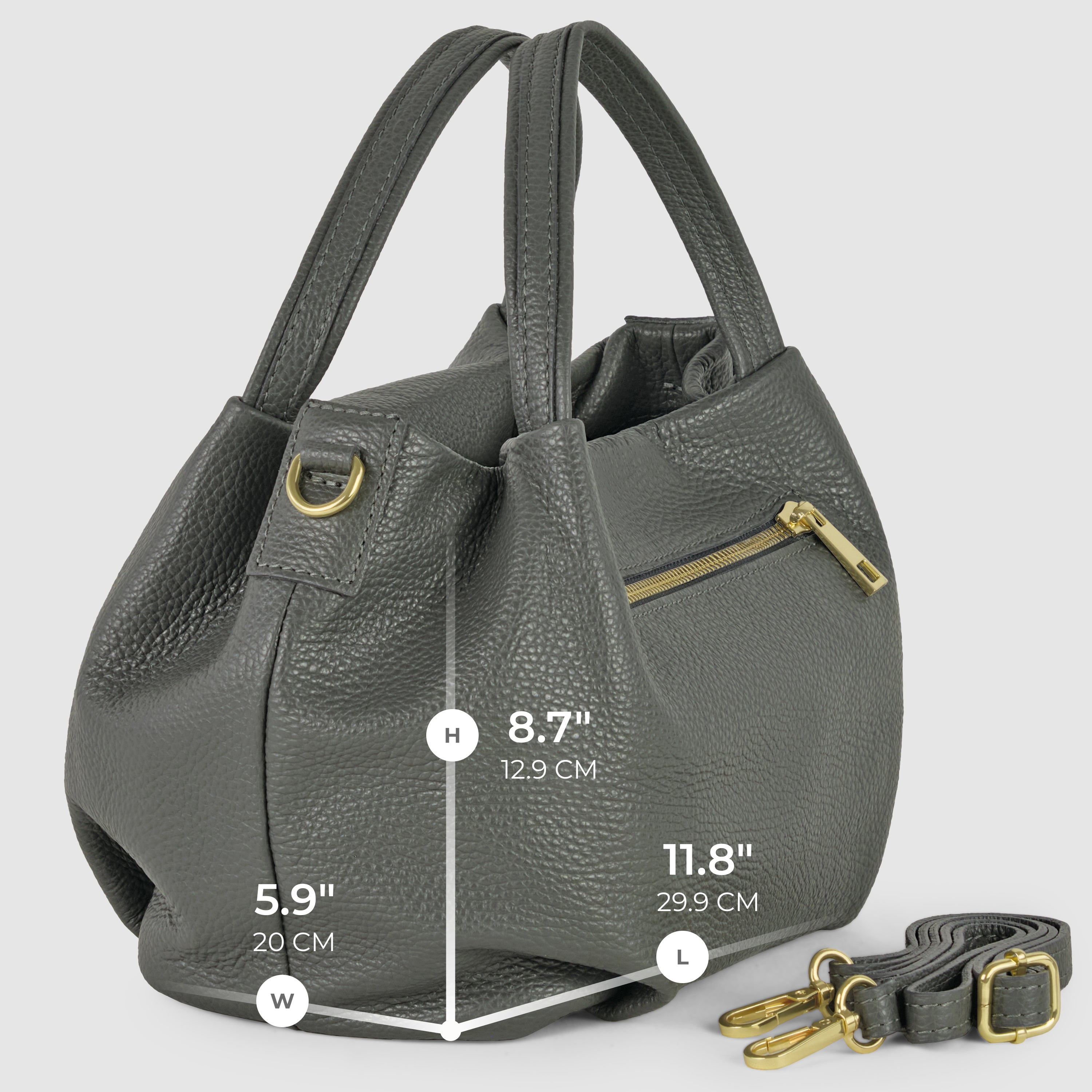 Lucca Italian Leather Top-Handle Bag