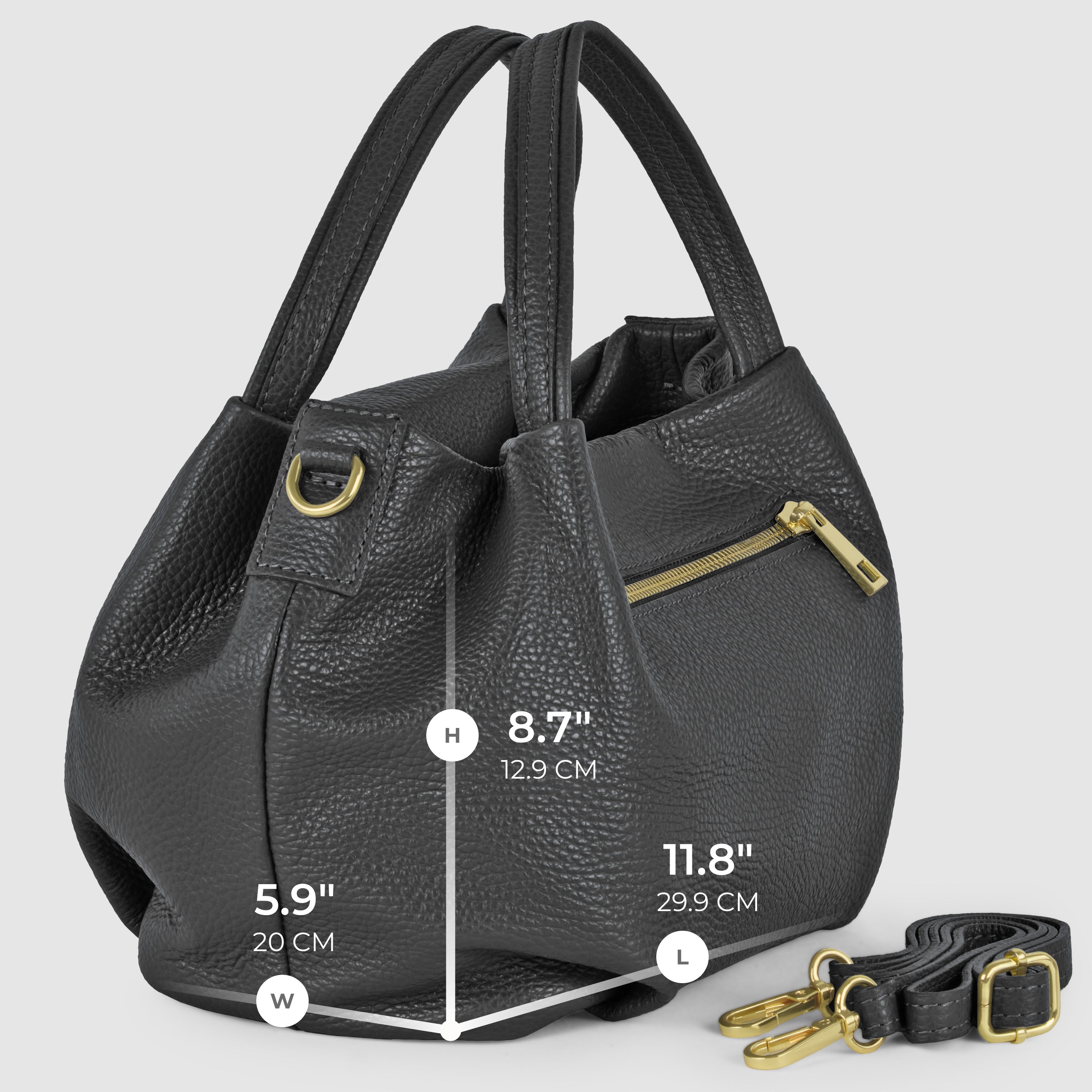 Lucca Italian Leather Top-Handle Bag