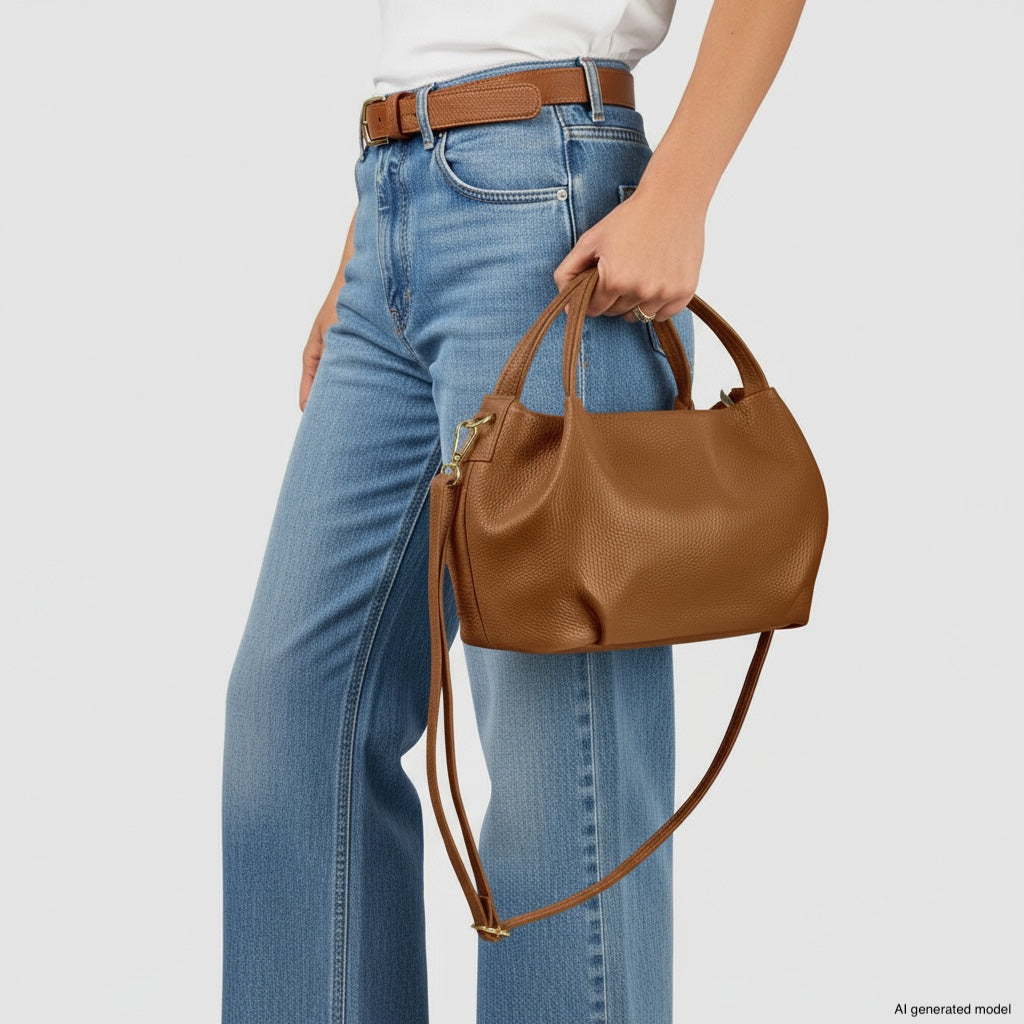 Lucca Italian Leather Top-Handle Bag
