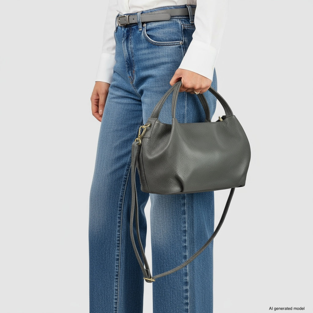 Lucca Italian Leather Top-Handle Bag