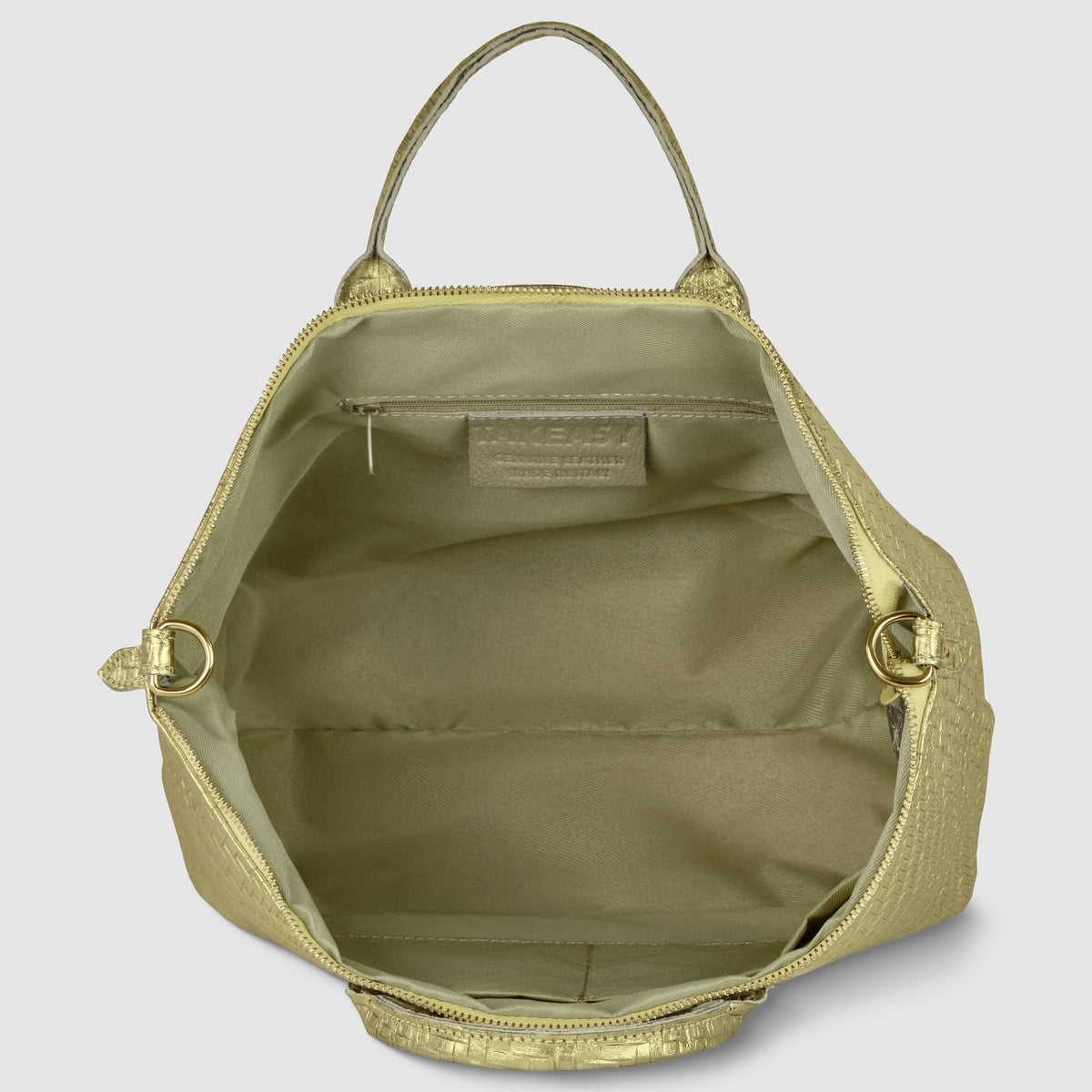 Treviso Italian Metallic Suede Top-Handle Bag