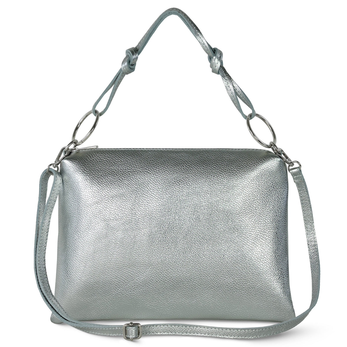Prato Italian Metallic Leather Shoulder Bag