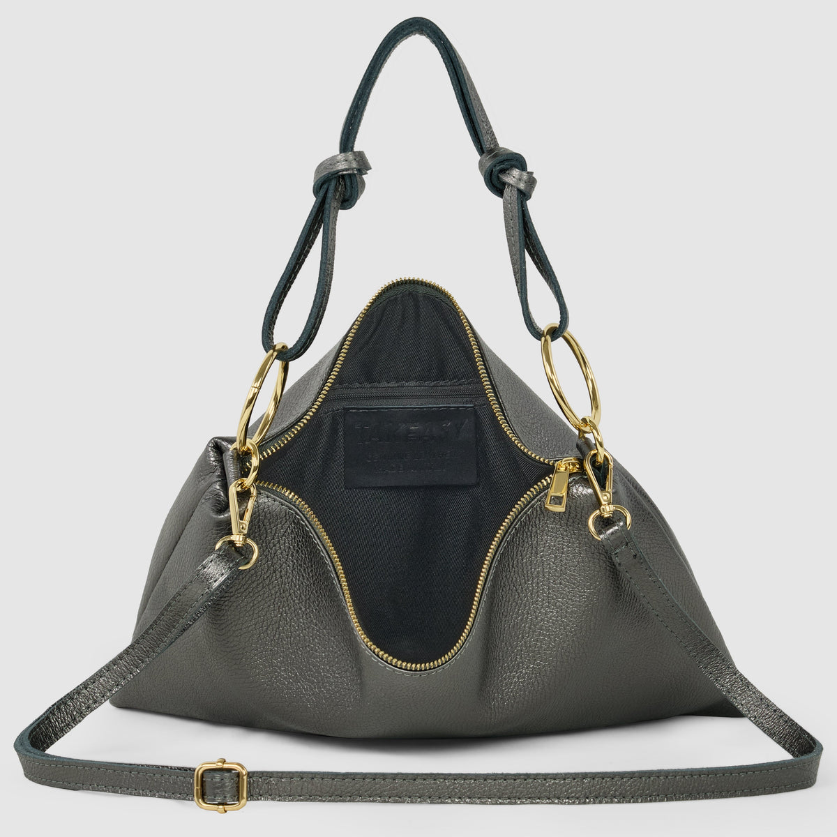 Prato Italian Metallic Leather Shoulder Bag